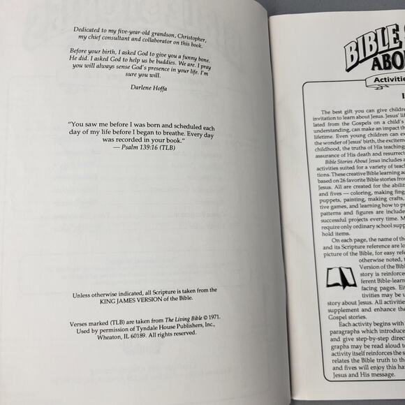 Bible Stories about Jesus Activities Book by Darlene Hoffa 1995 Paperback Kids - Picture 3 of 16